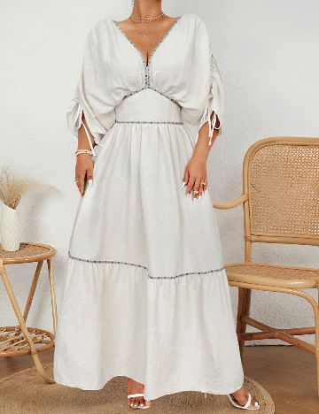Rochie lunga SHEIN CURVE, ecru