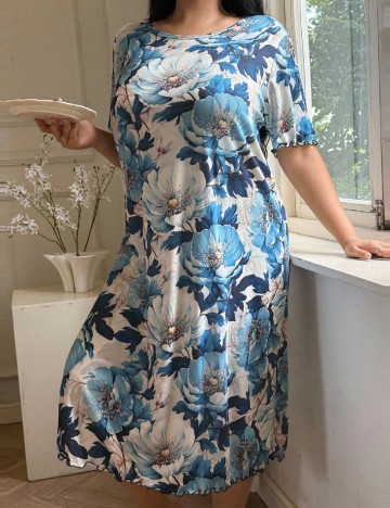 Rochie de noapte SHEIN CURVE, floral print