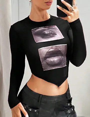 Top SHEIN, negru