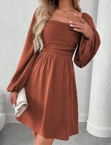 Rochie scurta SHEIN, caramiziu
