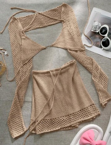 Costum de baie SHEIN, crem