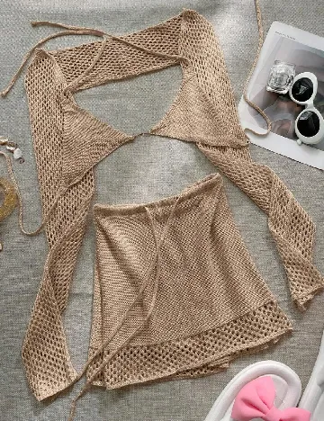Costum de baie SHEIN, crem