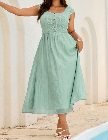 Rochie medie SHEIN CURVE, verde