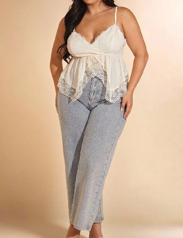 Top SHEIN CURVE, ecru