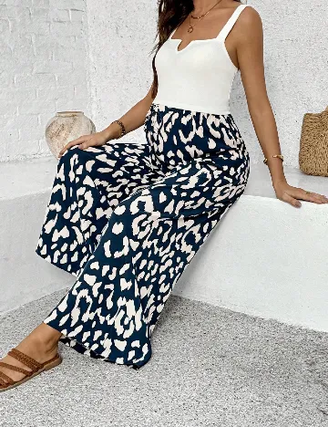 Compleu SHEIN Maternity, alb/albastru