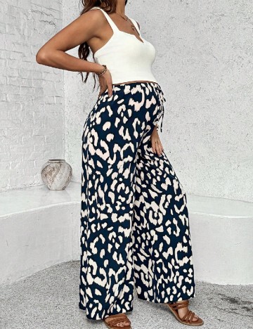 Compleu SHEIN Maternity, alb/albastru