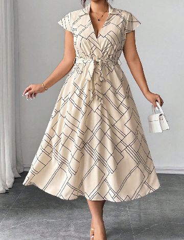 Rochie medie SHEIN CURVE, crem