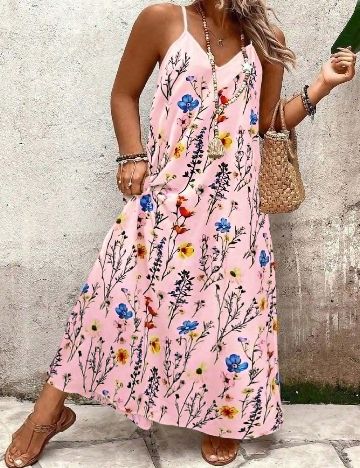 Rochie lunga SHEIN CURVE, roz