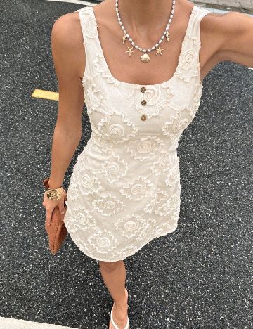 Rochie scurta SHEIN, crem