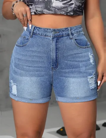 Pantaloni scurti SHEIN CURVE, albastru