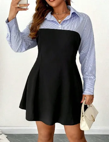 Rochie scurta SHEIN CURVE, albastru/negru