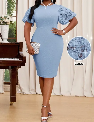 Rochie medie SHEIN CURVE, bleu