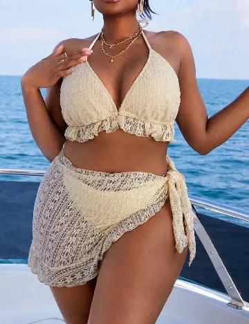 Costum de baie SHEIN, crem