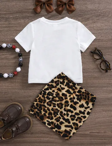 Compleu Shein Kids, alb/animal print
