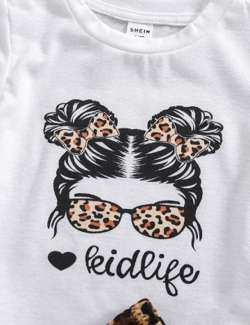 Compleu Shein Kids, alb/animal print