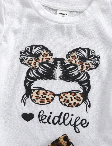 Compleu Shein Kids, alb/animal print