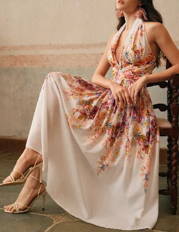 Rochie lunga Anewsta, floral print