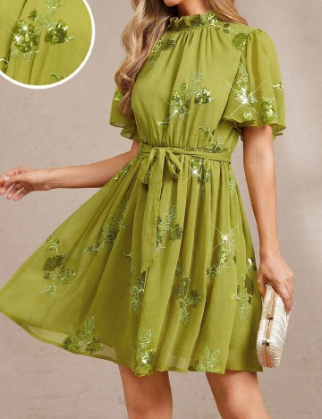 Rochie scurta SHEIN, verde