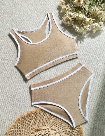 Costum de baie Shein Kids, maro