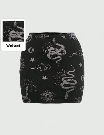 Fusta Romwe Plus Size, negru
