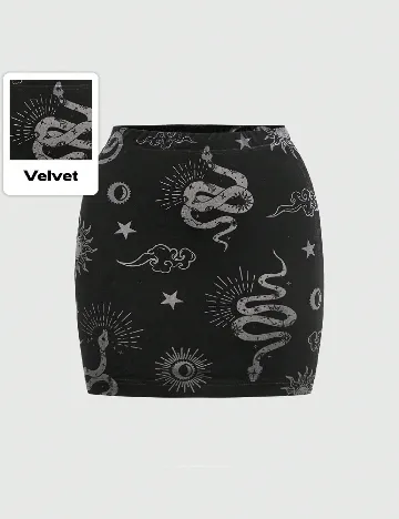 Fusta Romwe Plus Size, negru