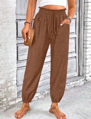 Pantaloni SHEIN CURVE, maro