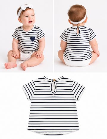 Tricou Zara, alb/albastru
