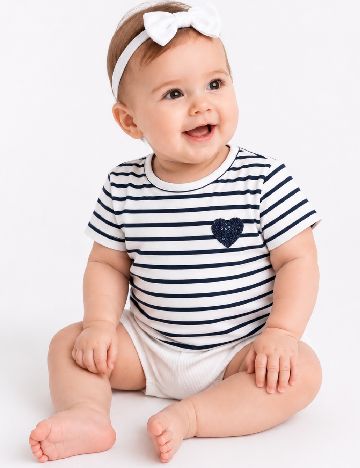 Tricou Zara, alb/albastru