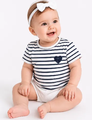 Tricou Zara, alb/albastru