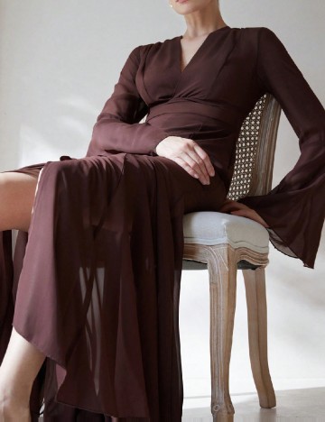 Rochie lunga Aveloria, maro