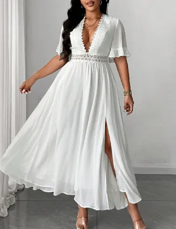 Rochie lunga SHEIN CURVE, alb