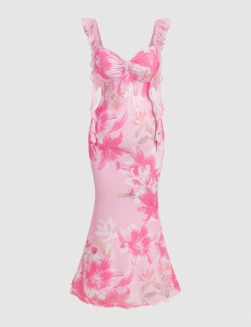 Rochie lunga SHEIN CURVE, roz