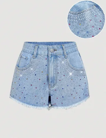 Pantaloni scurti SHEIN, albastru