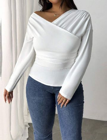 Bluza SHEIN CURVE, alb