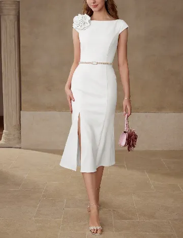 Rochie medie MOTF, alb