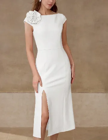 Rochie medie MOTF, alb