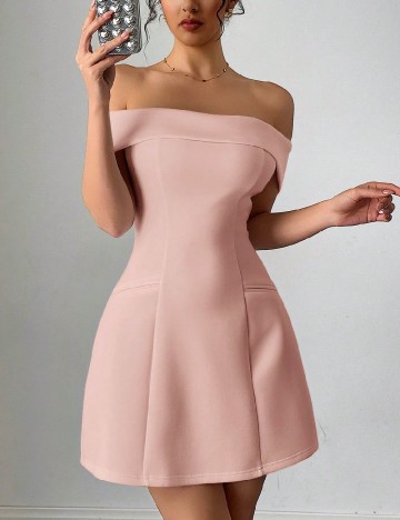 Rochie scurta SHEIN, roz pudra