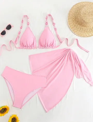 Costum de baie SHEIN CURVE, roz