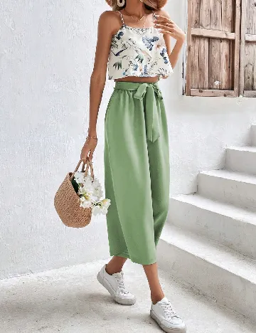 Compleu SHEIN, alb/verde