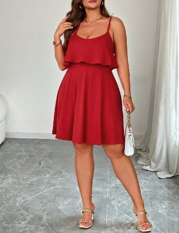 Rochie scurta SHEIN CURVE, rosu