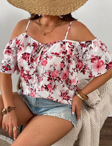 Top SHEIN CURVE, floral print