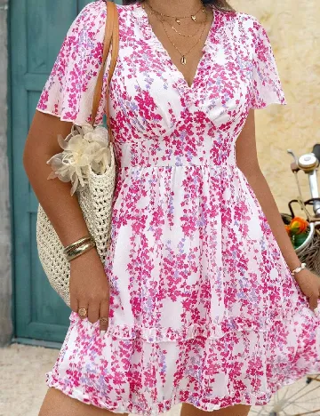 Rochie scurta SHEIN CURVE, roz