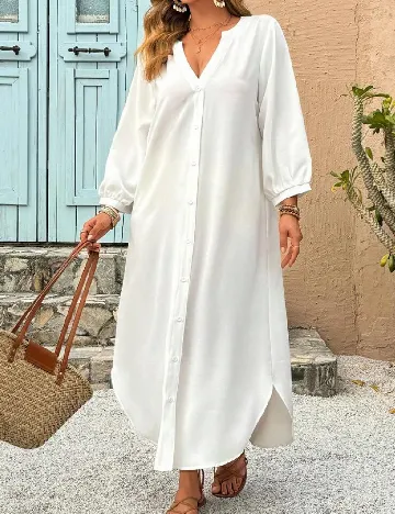 Rochie lunga SHEIN CURVE, alb
