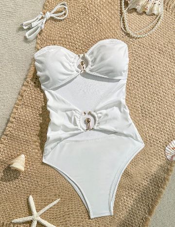 Costum de baie SHEIN, alb