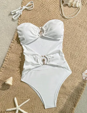 Costum de baie SHEIN, alb