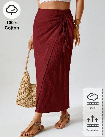Fusta SHEIN CURVE, rosu