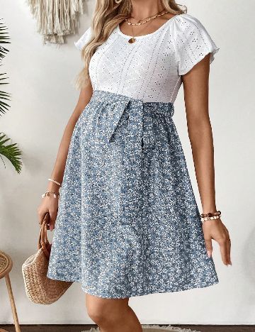 Rochie scurta SHEIN Maternity, albastru