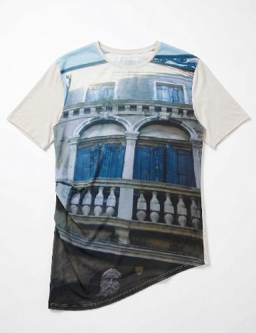 Tricou Zara, albastru/gri