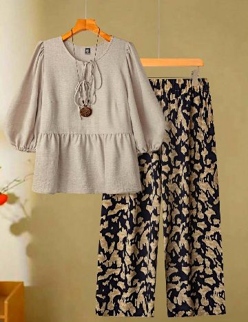 Compleu SHEIN CURVE, bleumarin/crem