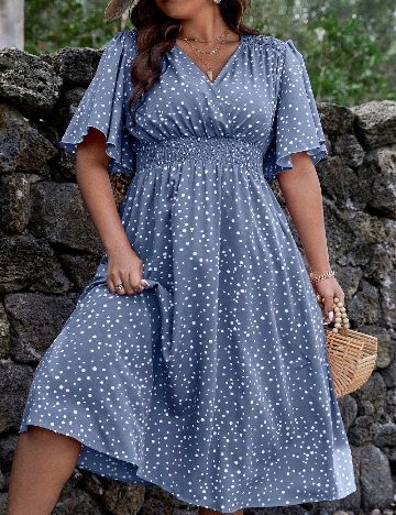 Rochie medie SHEIN CURVE, albastru
